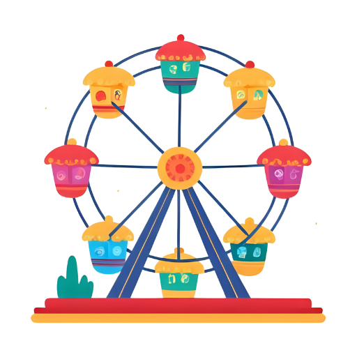 Icona ruota panoramica tutta colorata